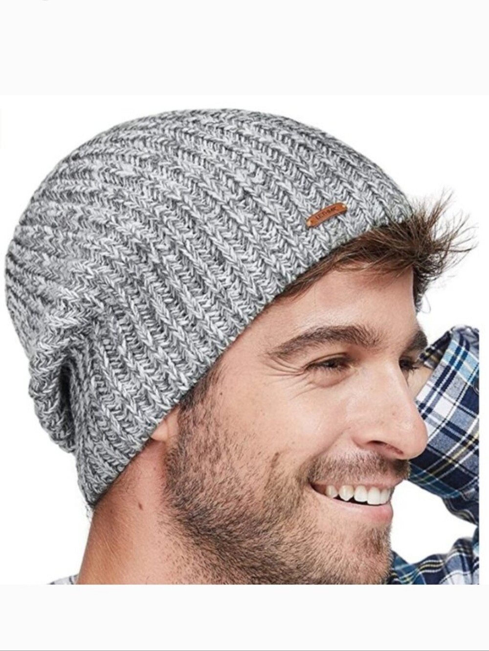 Lethmik Gray Marled Knit Unisex Beanie Skull Cap OS NWOT!